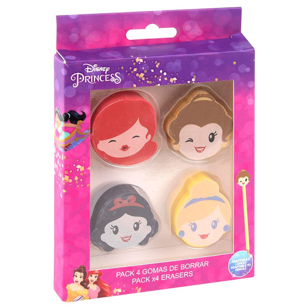 Novelty Erasers Disney Disney Princess 4 Pack School Books